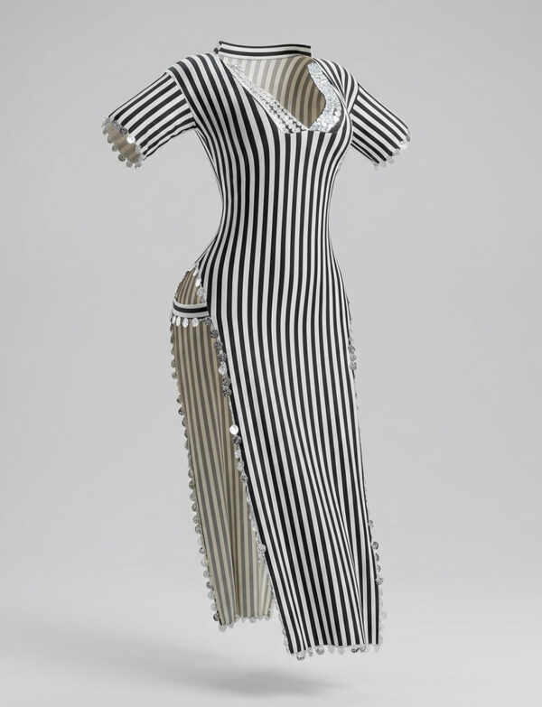 Bellybello “Monochrome Muse” Statement Dress